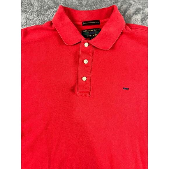 Alexander Julian Colours Polo Shirt Large Red 100% Cotton Short Sleeve Mens - Picture 4 of 9